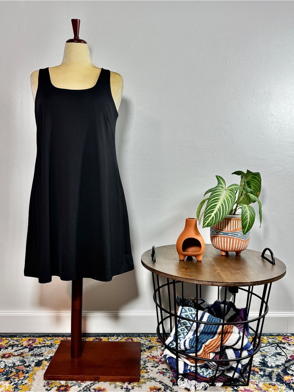 Ideology Black Scoop Neck Sleeveless Performance Dress